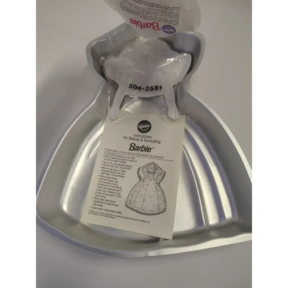 Wilton Metal Cake Pan 1992 Barbie Doll Princess Instructional Insert Facemaker